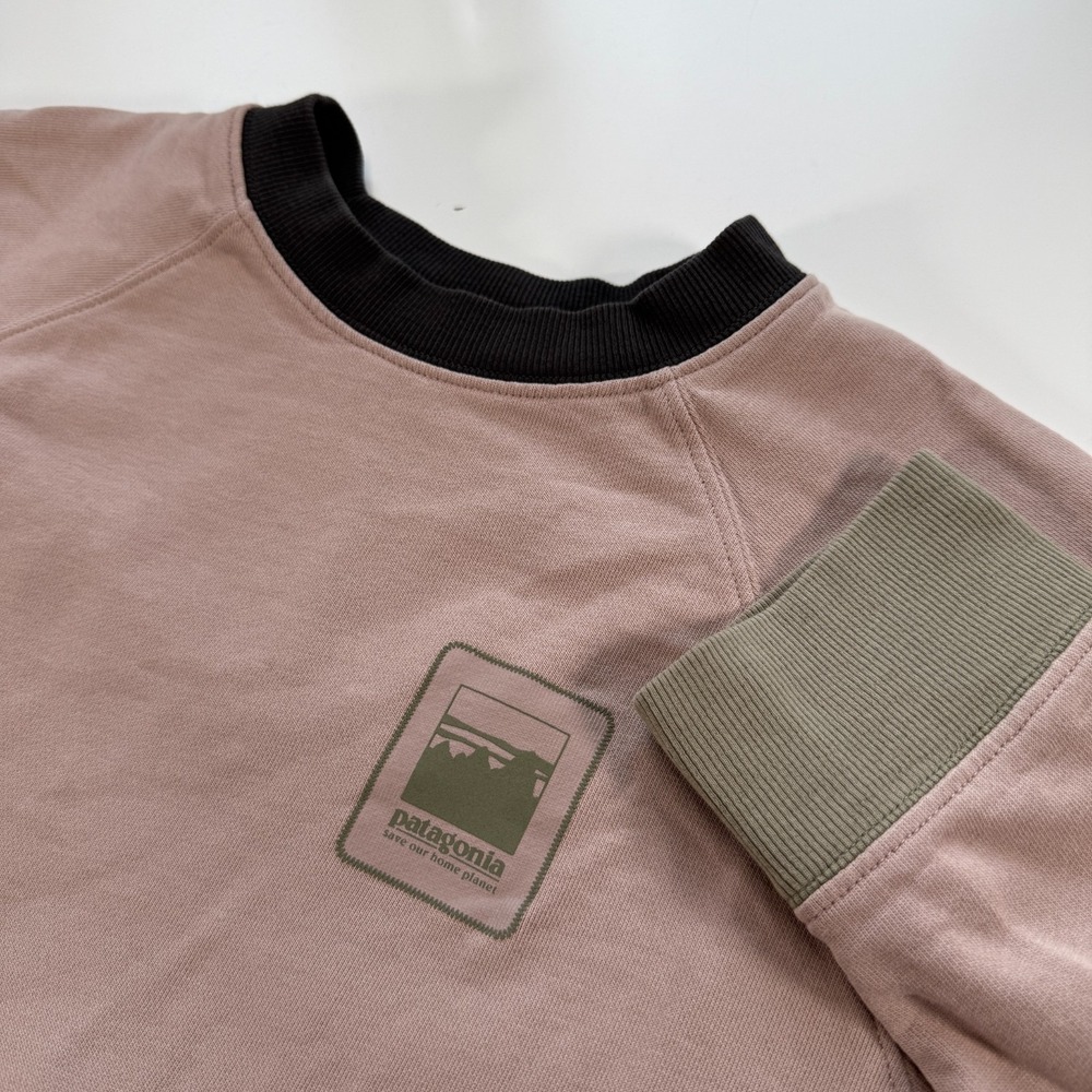 PATAGONIA Alpine Icon Regenerative Sweatshirt Mens XS Pink Organic Cotton